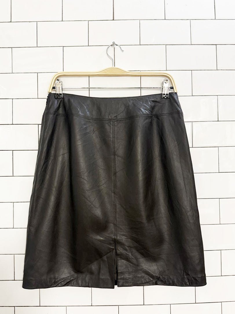 vintage croft & barrow lambskin leather mini skirt - good market thrift store