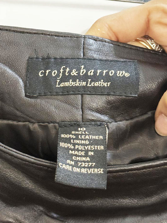 vintage croft & barrow lambskin leather mini skirt - good market thrift store