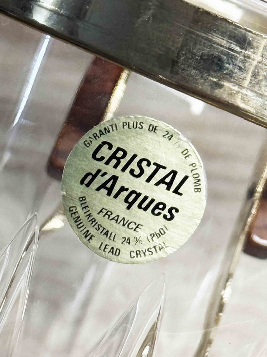 vintage crystal d'arques crystal ice bucket + tongs set | made in France - good market thrift store