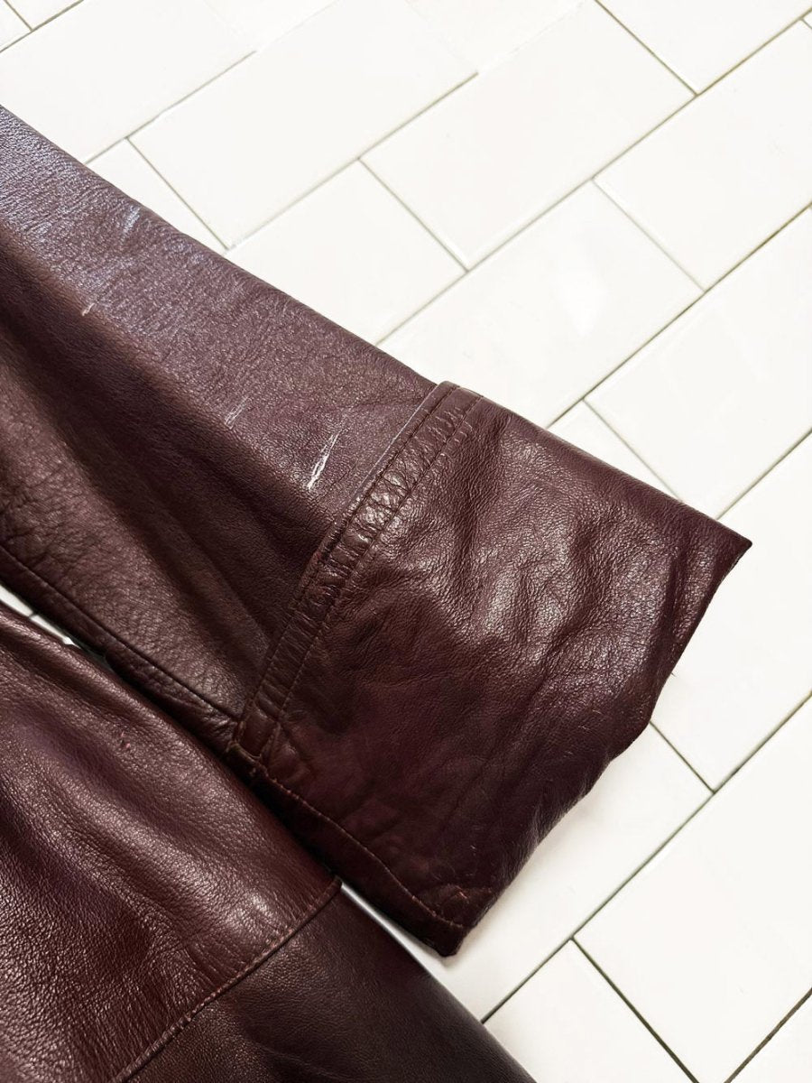 vintage dan di modes leather tassel belted long jacket | union made in USA - good market thrift store