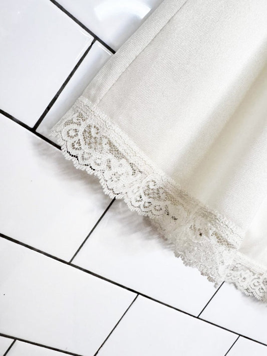 vintage deena lace trim sateen mini slip skirt | made in USA - good market thrift store