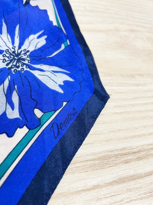 vintage demaro 100% silk floral skinny hair neck scarf - good market thrift store