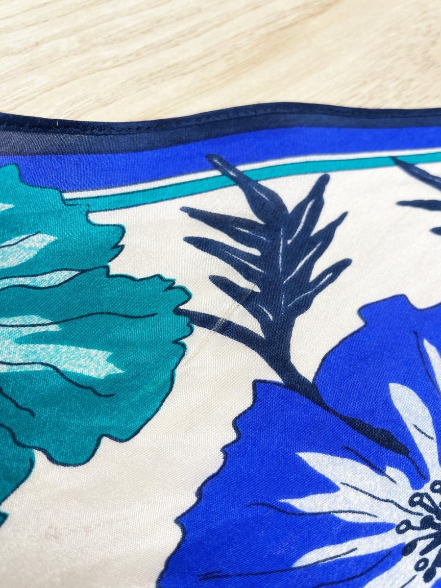 vintage demaro 100% silk floral skinny hair neck scarf - good market thrift store