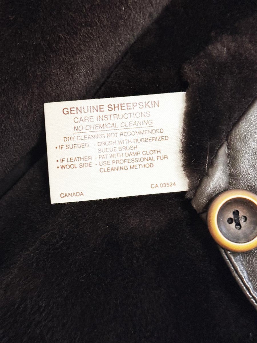 vintage dominic bellissimo lamb shearling snap button coat with mink + persian lamb trim - good market thrift store