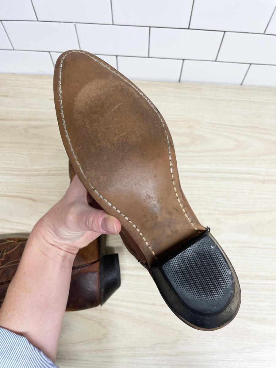 vintage durango southwestern embroidered leather cowboy boots - good market thrift store