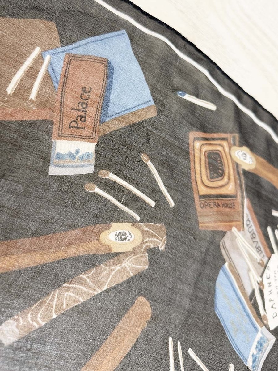 vintage echo 100% silk cigars and matches square scarf - good market thrift store