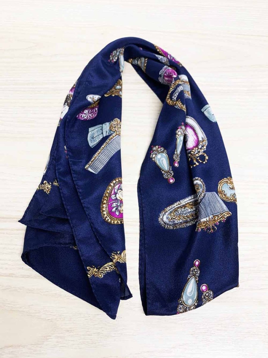 vintage echo 100% silk rectangle vanity scarf - good market thrift store