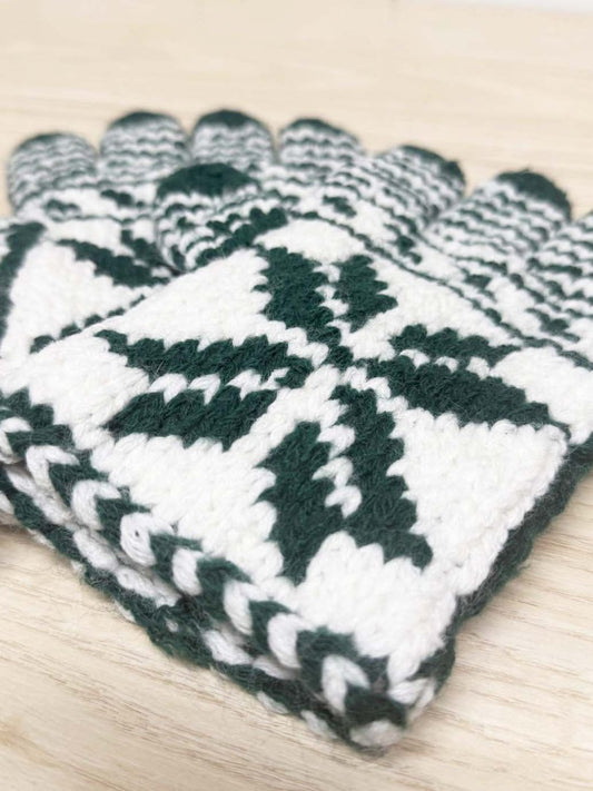 vintage fair isle nordic handmade knit gloves - good market thrift store