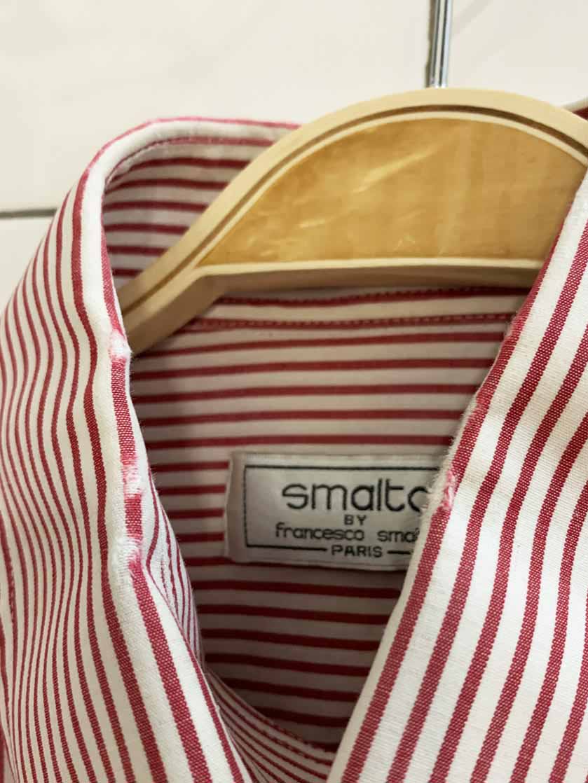 vintage francesco smalto paris striped full button shirt | made in italy - good market thrift store