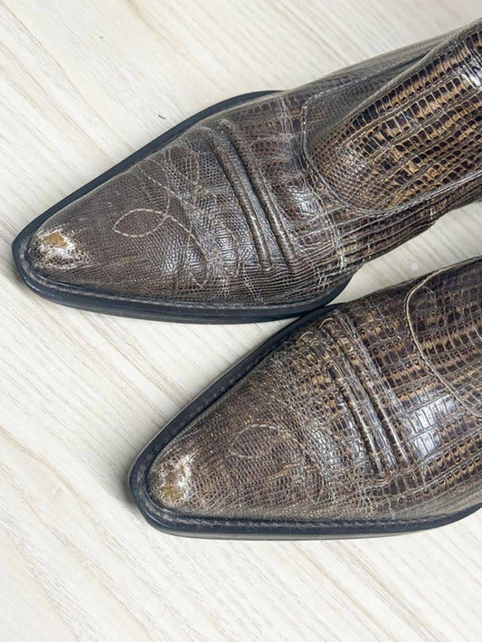 vintage franco sarto textured leather western heeled boots | made in Brazil - good market thrift store