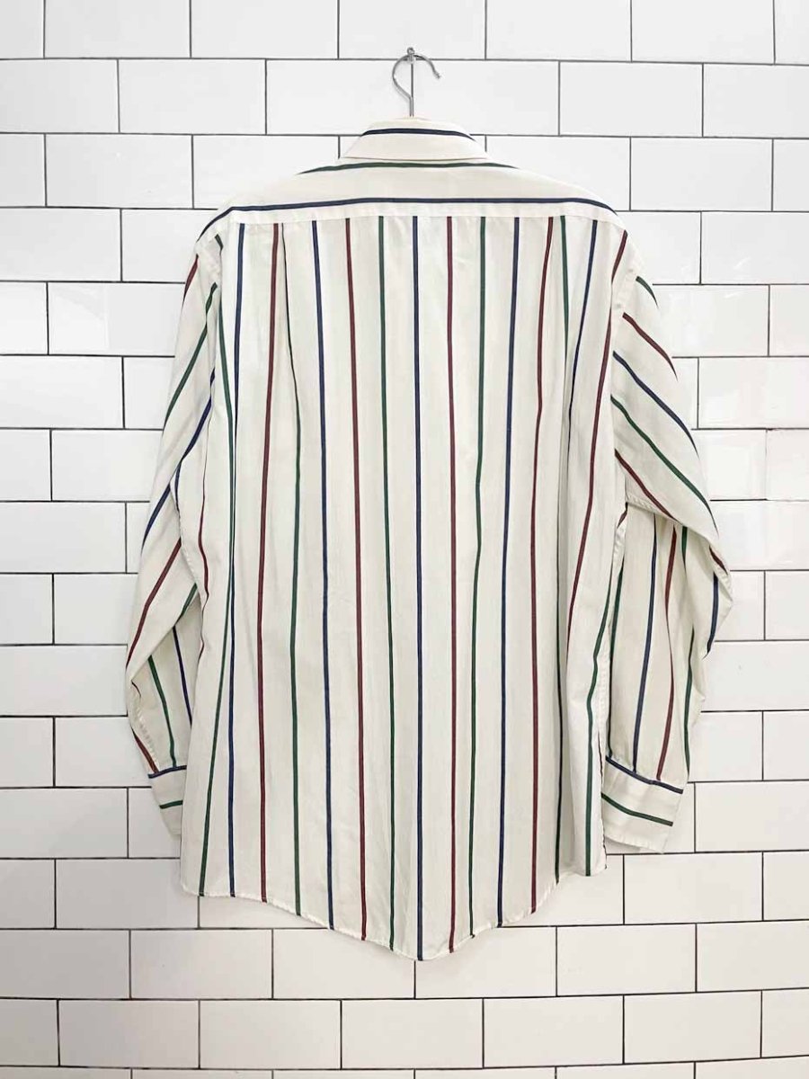 vintage geoffrey beene striped full button shirt - good market thrift store