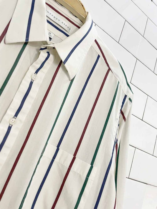 vintage geoffrey beene striped full button shirt - good market thrift store