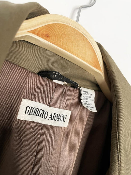 vintage giorgio armani military padded trench coat - good market thrift store