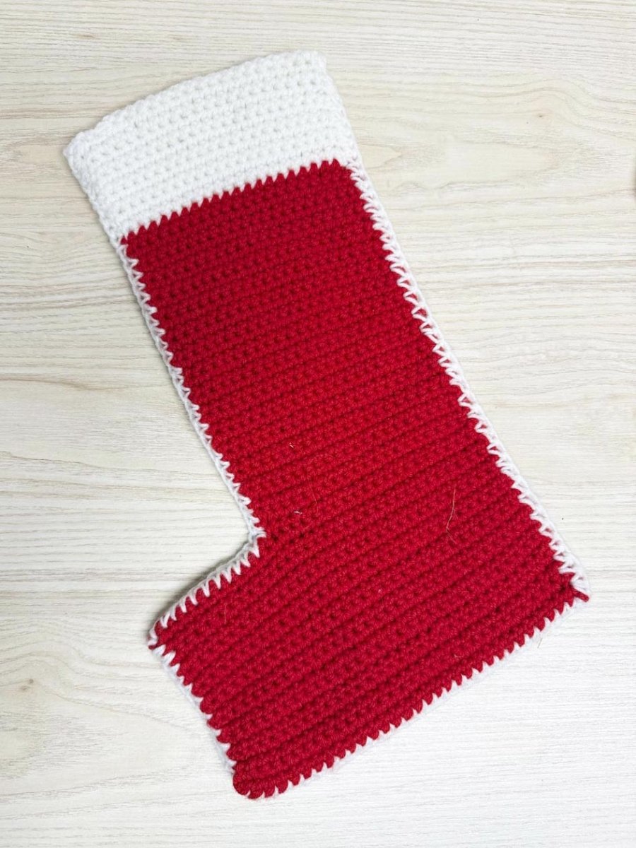 vintage hand - knit santa claus christmas stocking - good market thrift store