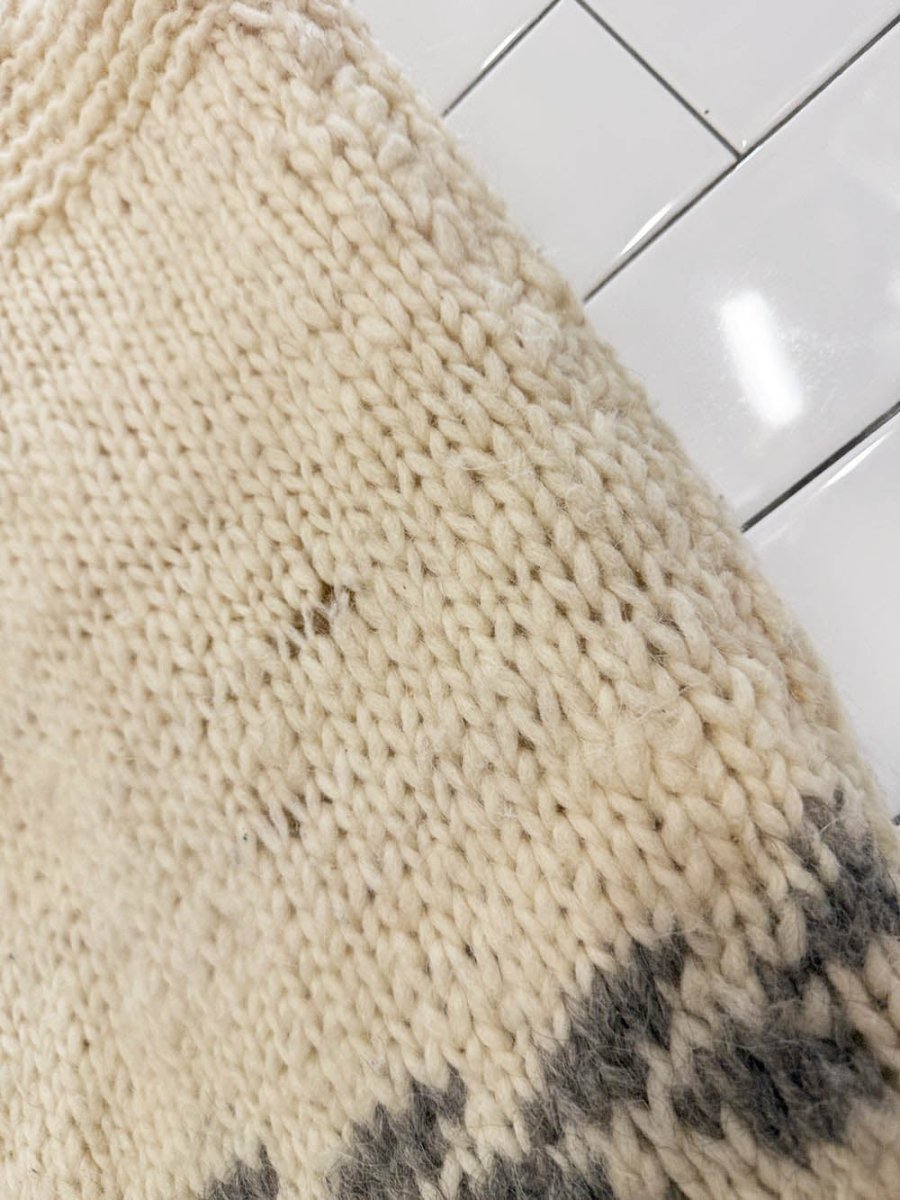 vintage handknit wool - mohair chowichan sweater vest - good market thrift store