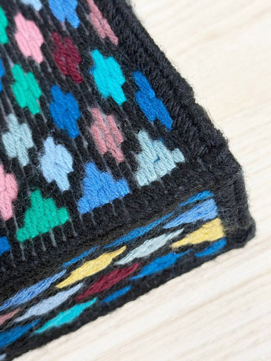 vintage handmade argyle structured tote bag - good market thrift store