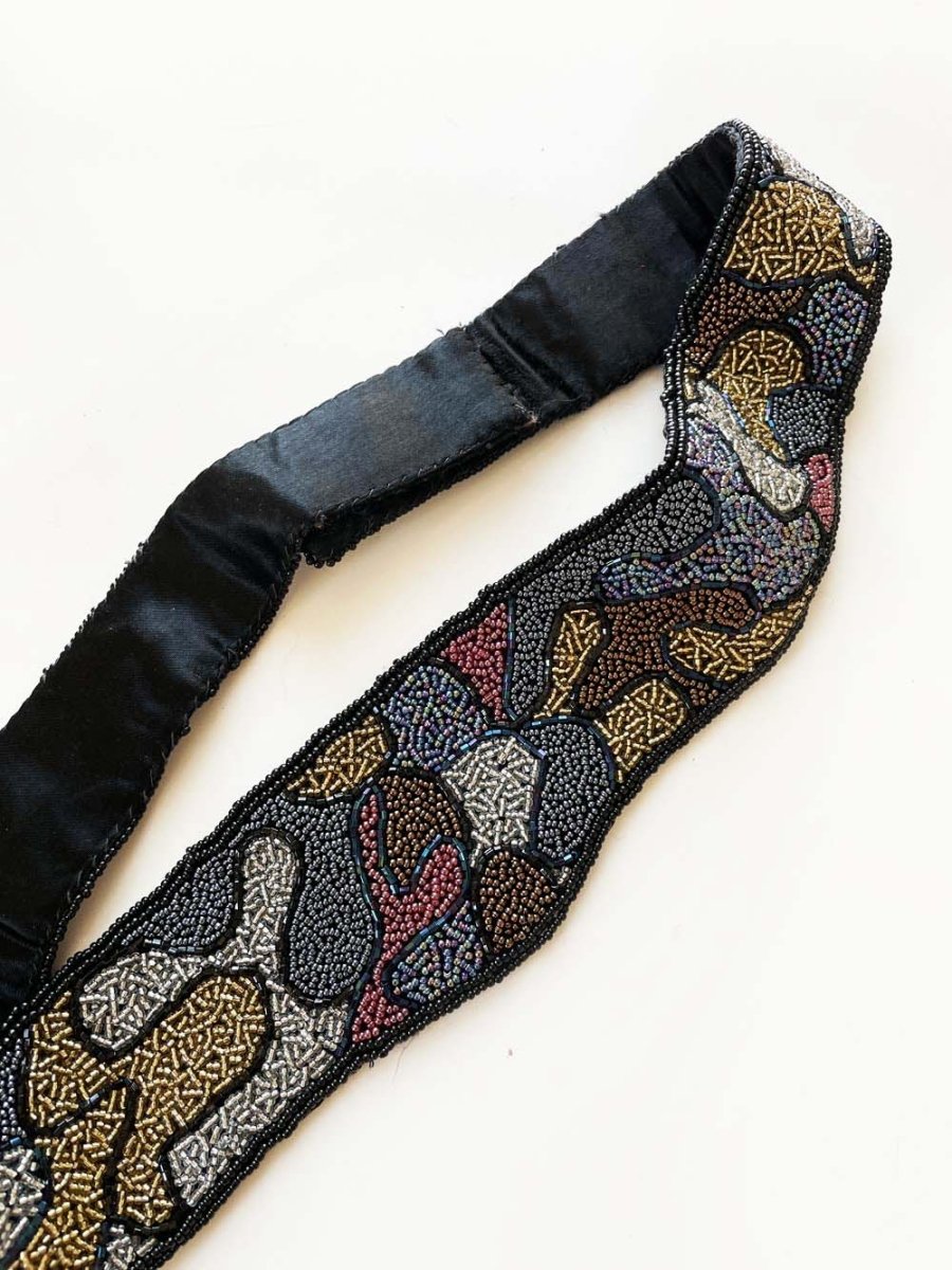 vintage handmade beaded basque waist belt - good market thrift store