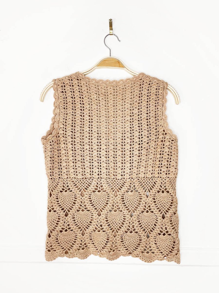 vintage handmade crochet knit vest top - good market thrift store