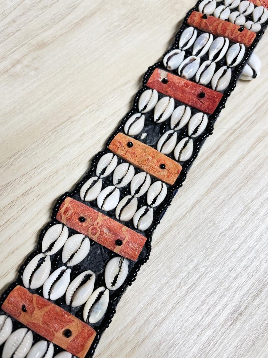 vintage handmade shell southwestern belt / head dress - good market thrift store