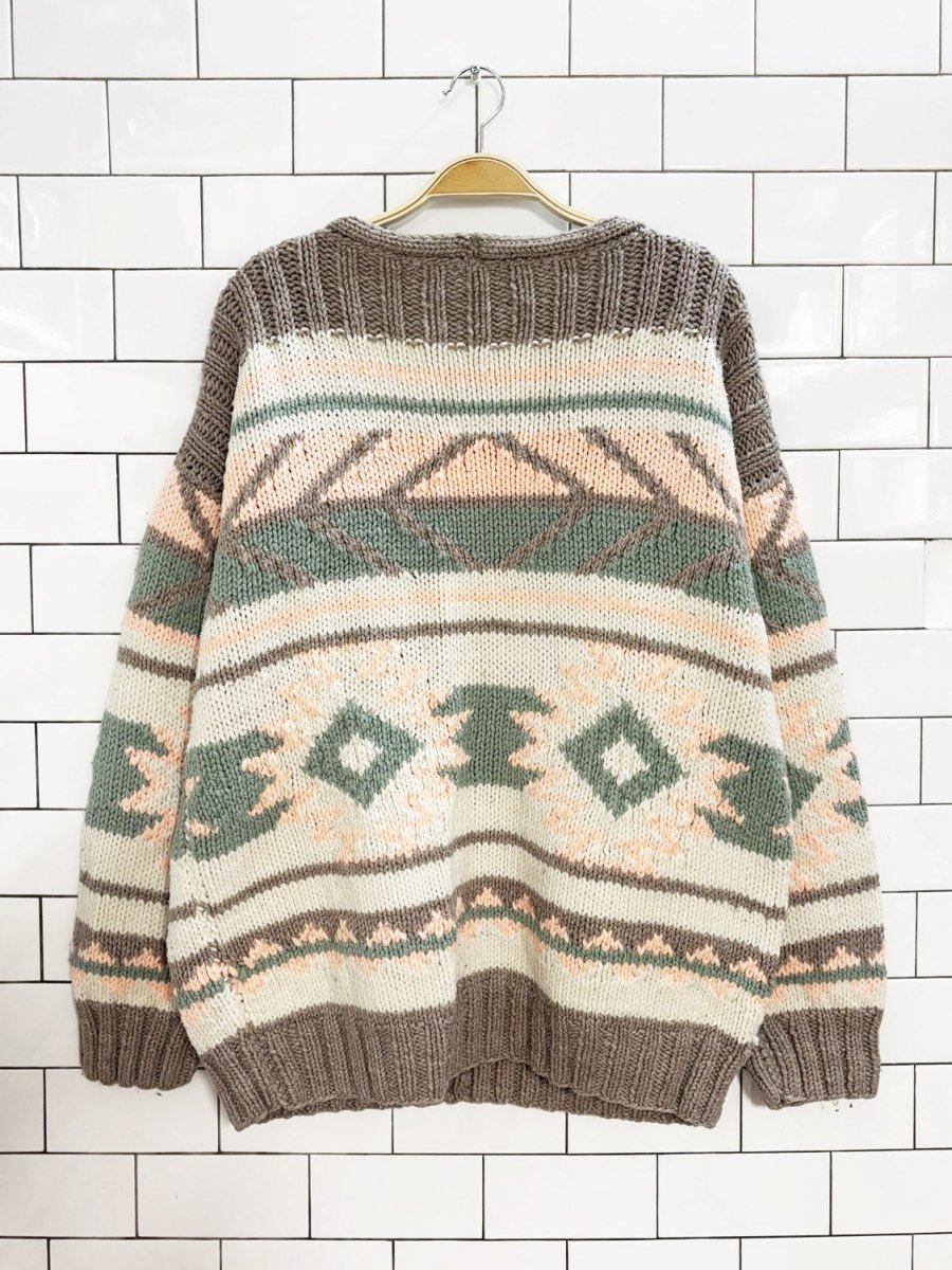 vintage handmade southwestern knit cardigan - good market thrift store