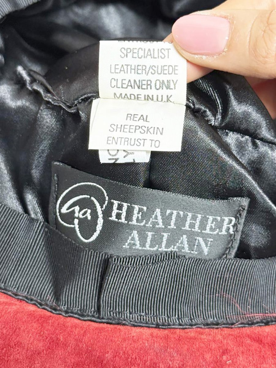 vintage heather allen mongolian sheepskin suede hat | made in UK - good market thrift store