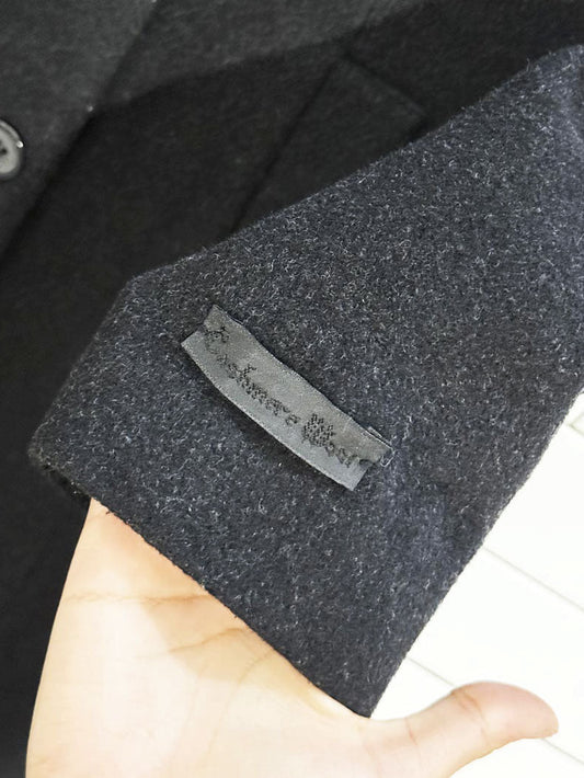 vintage hennes wool - cashmere double breasted long coat | Made in Romania - good market thrift store