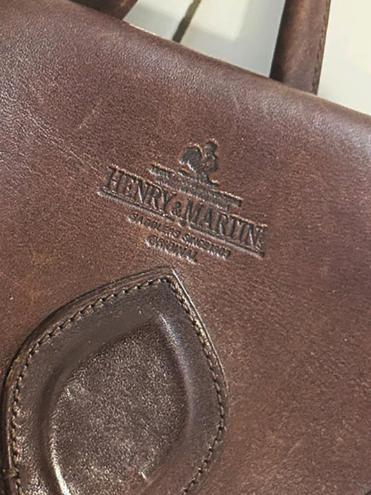 vintage henry & martin leather drawstring backpack | made in England - good market thrift store