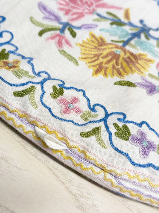 vintage kashmiri chain - stich embroidered tea cozy - good market thrift store