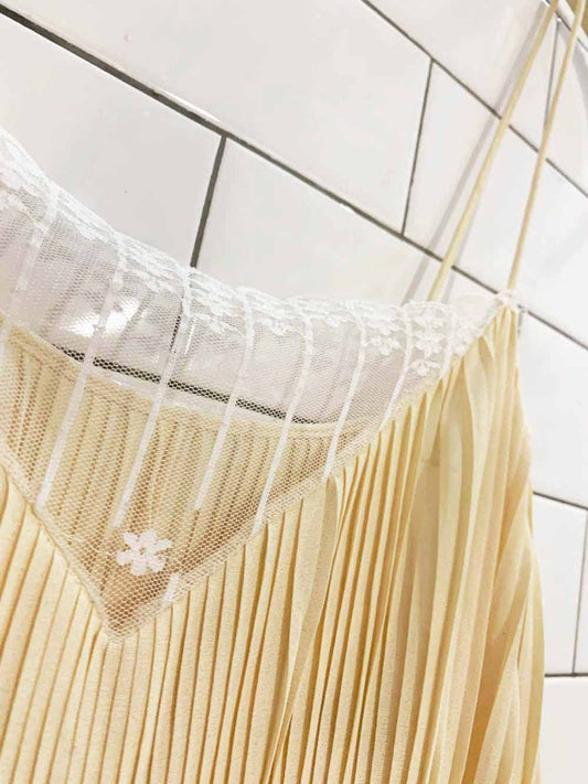 vintage kayser accordion pleat lace trim maxi slip dress | made in Canada - good market thrift store