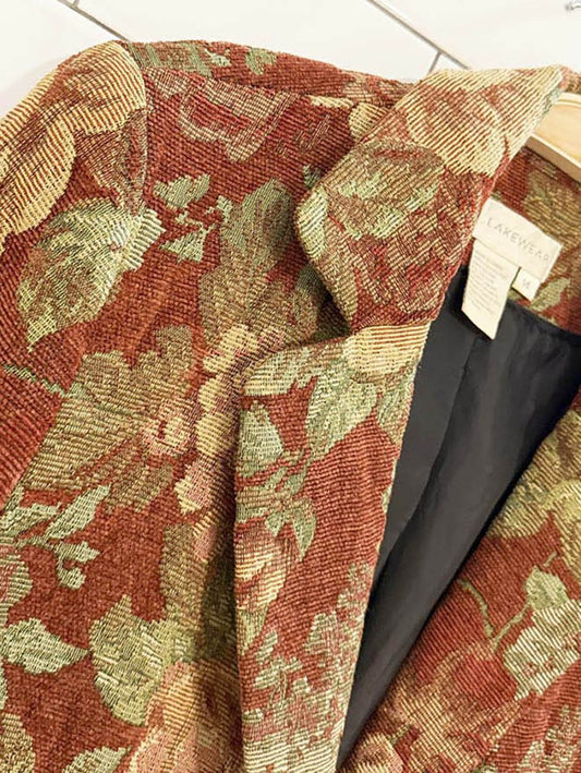 vintage lakewear wove floral tapestry blazer - good market thrift store