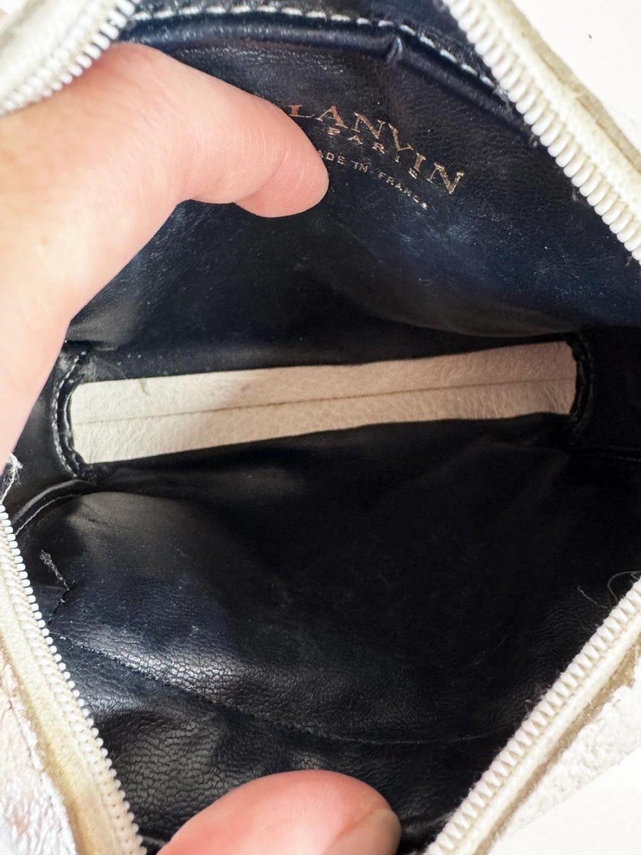 vintage lanvin pebbled leather small crossbody bag | made in France - good market thrift store