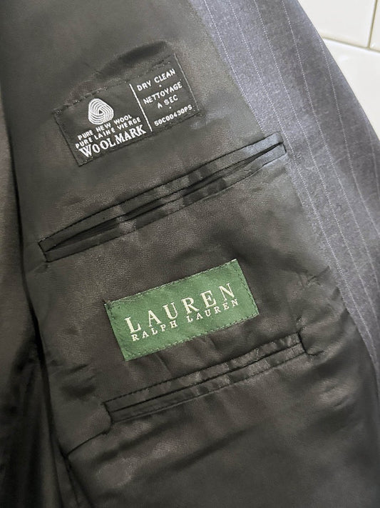 vintage lauren ralph lauren 100% wool pinstripe blazer | made in Canada - good market thrift store