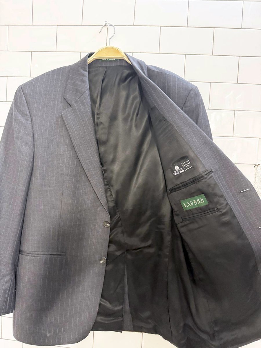 vintage lauren ralph lauren 100% wool pinstripe blazer | made in Canada - good market thrift store