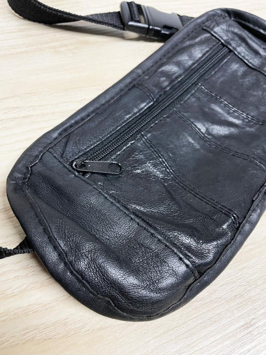 vintage leather flat belt bag - good market thrift store