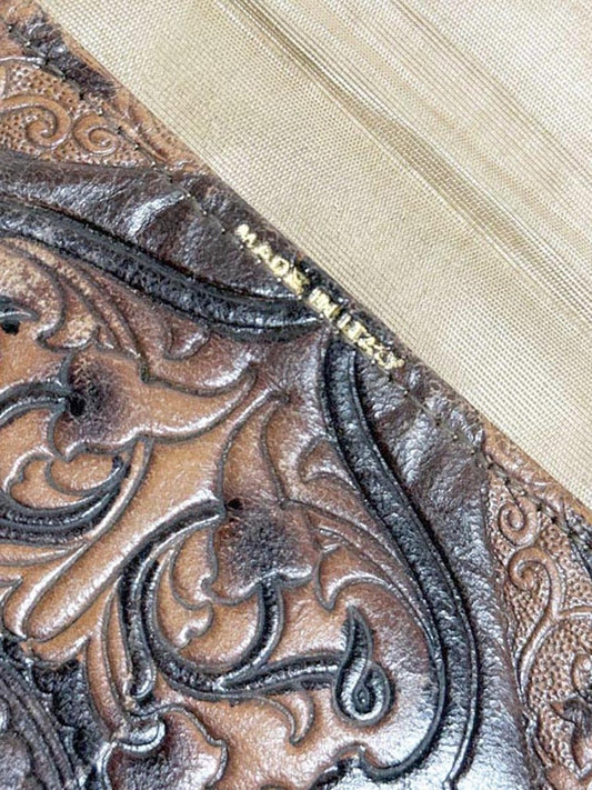vintage leather tooled belt bag | made in Italy - good market thrift store