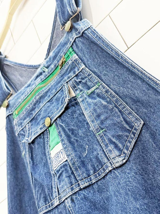 vintage liberty distressed denim overalls | made in USA - good market thrift store