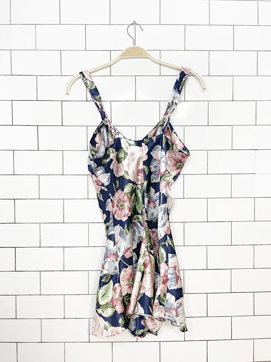 vintage lingerie cacique satin floral romper - good market thrift store