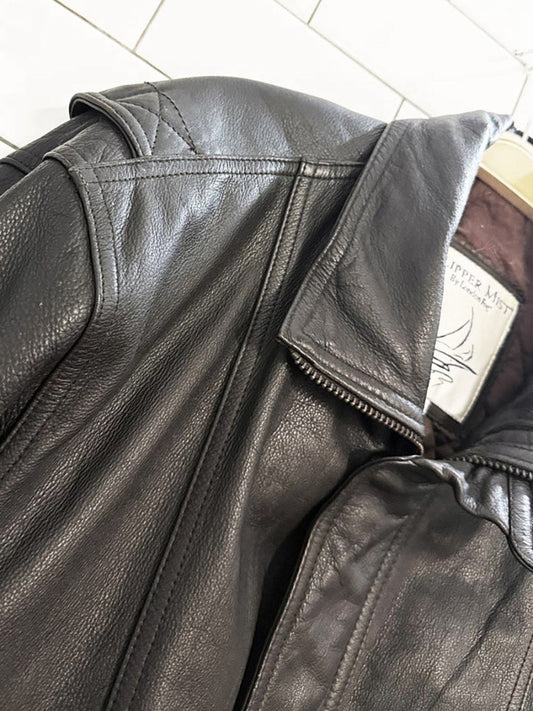 vintage london fog soft leather bomber jacket | clipper mist - good market thrift store