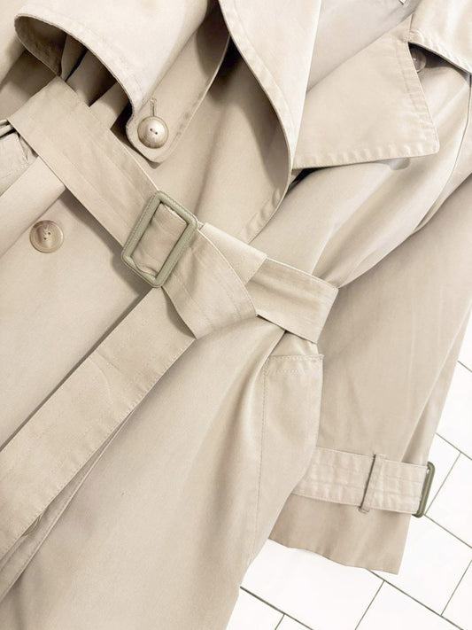 vintage london towne double breasted classic belted trench coat - good market thrift store