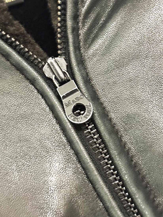 vintage marc new york faux fur collar butter leather coat | zip out lining - good market thrift store