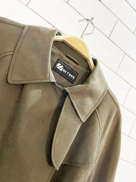 vintage marcona soft touch belted short trench coat - good market thrift store