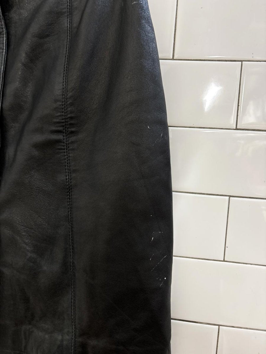 vintage margaret godfrey gold button leather mini skirt - good market thrift store