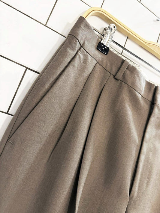 vintage merit wool - blend pleated cuffed trousers | made in Canada - good market thrift store