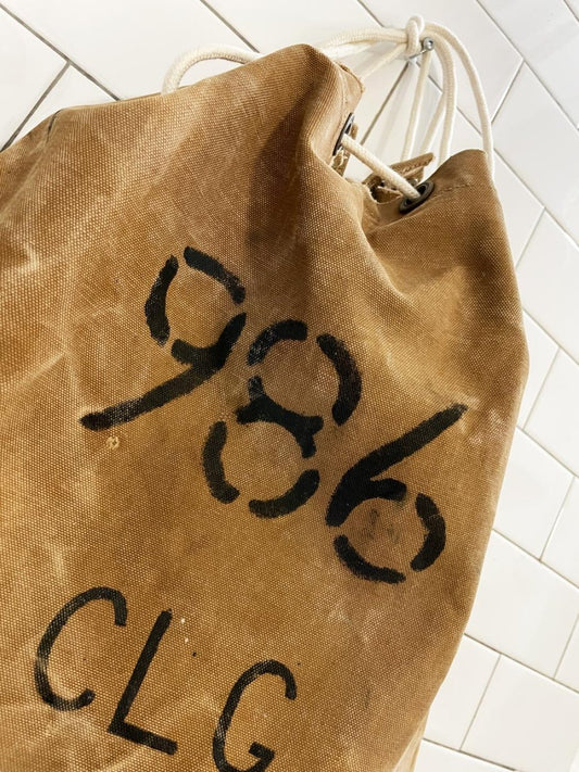 vintage military issue duck canvas laundry sack | surplus - good market thrift store