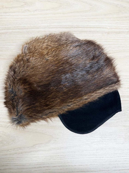 vintage mink fur hat | fold out wool ear warmers - good market thrift store