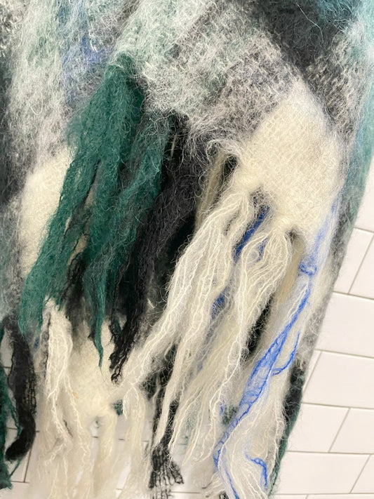 vintage mohair tartan shawl scarf - good market thrift store