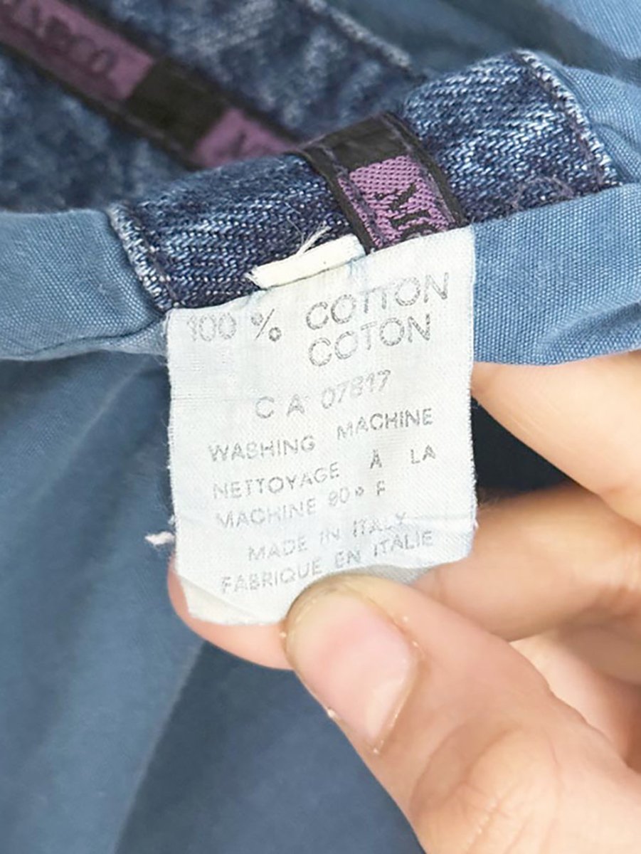vintage mondo marco contract collar lined denim jacket | made in Italy - good market thrift store