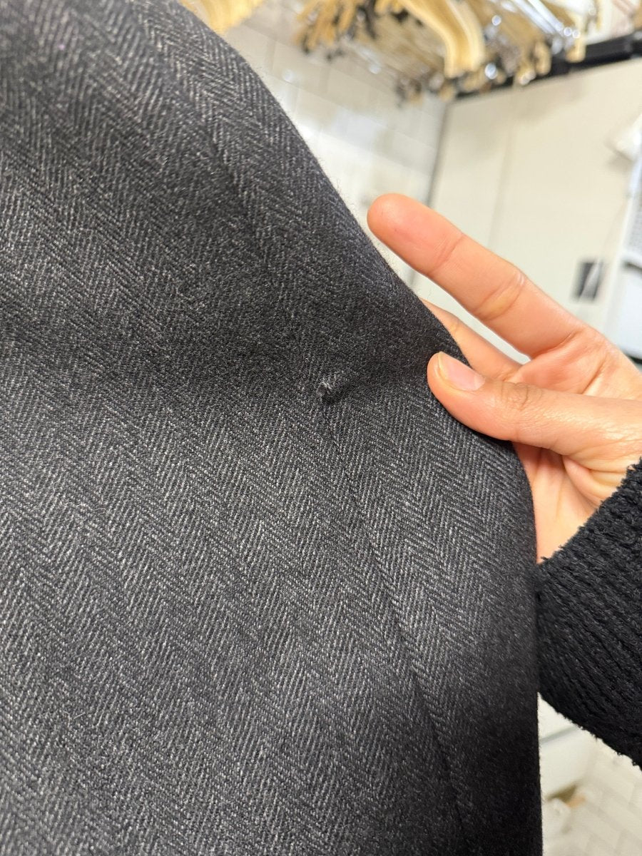 vintage mongolian cashmere herringbone coat | super magicoat | woven in Scotland - good market thrift store