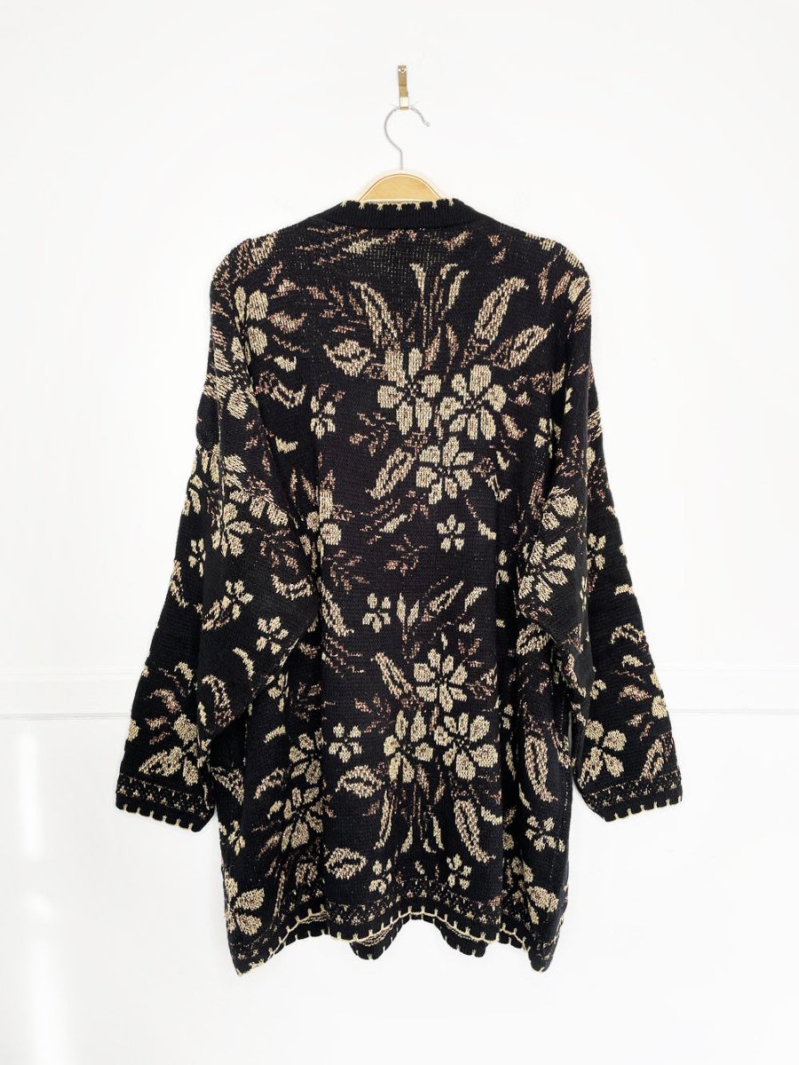 vintage nutcracker gold metallic holly knit sweater - good market thrift store