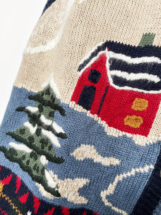 vintage nutcracker skaters + cabin knit vest | angora - wool trim - good market thrift store